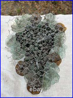 Art Nouveau Glass Grapes & Leaves Cluster Murano Lamp Chandelier Parts #2