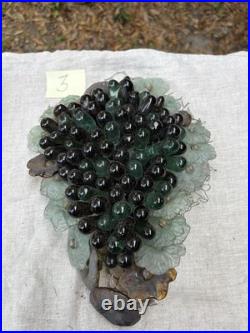 Art Nouveau Glass Grapes & Leaves Cluster Murano Lamp Chandelier Parts #3