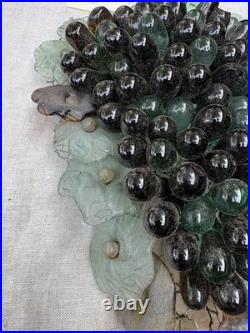 Art Nouveau Glass Grapes & Leaves Cluster Murano Lamp Chandelier Parts #3