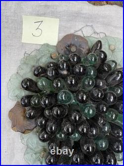 Art Nouveau Glass Grapes & Leaves Cluster Murano Lamp Chandelier Parts #3