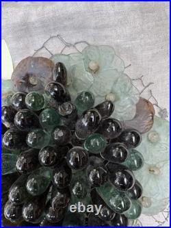 Art Nouveau Glass Grapes & Leaves Cluster Murano Lamp Chandelier Parts #3