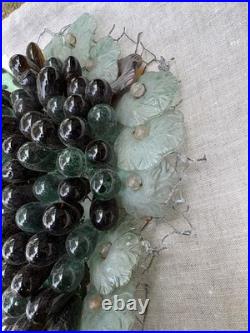 Art Nouveau Glass Grapes & Leaves Cluster Murano Lamp Chandelier Parts #3