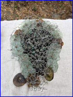 Art Nouveau Glass Grapes & Leaves Cluster Murano Lamp Chandelier Parts #3