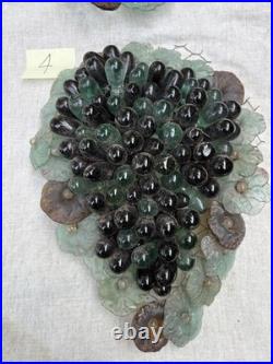 Art Nouveau Glass Grapes & Leaves Cluster Murano Lamp Chandelier Parts #4