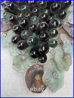 Art Nouveau Glass Grapes & Leaves Cluster Murano Lamp Chandelier Parts #4
