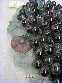 Art Nouveau Glass Grapes & Leaves Cluster Murano Lamp Chandelier Parts #4