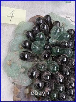Art Nouveau Glass Grapes & Leaves Cluster Murano Lamp Chandelier Parts #4
