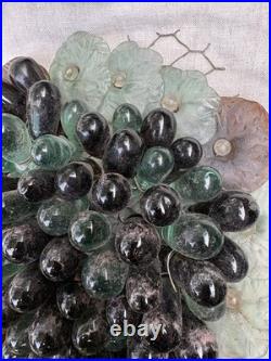 Art Nouveau Glass Grapes & Leaves Cluster Murano Lamp Chandelier Parts #4