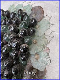 Art Nouveau Glass Grapes & Leaves Cluster Murano Lamp Chandelier Parts #4