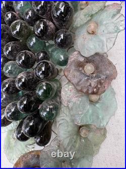 Art Nouveau Glass Grapes & Leaves Cluster Murano Lamp Chandelier Parts #4