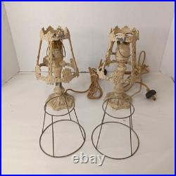 Art Nouveau Slag Lamp Vintage Desk Lamps Pair For Parts Or Restoration