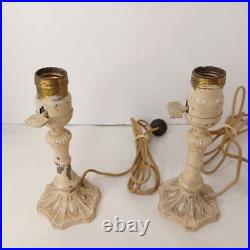 Art Nouveau Slag Lamp Vintage Desk Lamps Pair For Parts Or Restoration