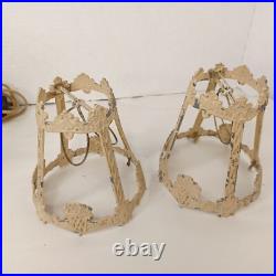 Art Nouveau Slag Lamp Vintage Desk Lamps Pair For Parts Or Restoration
