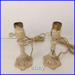 Art Nouveau Slag Lamp Vintage Desk Lamps Pair For Parts Or Restoration