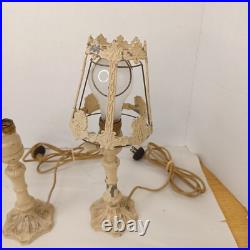 Art Nouveau Slag Lamp Vintage Desk Lamps Pair For Parts Or Restoration