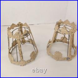 Art Nouveau Slag Lamp Vintage Desk Lamps Pair For Parts Or Restoration