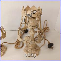 Art Nouveau Slag Lamp Vintage Desk Lamps Pair For Parts Or Restoration