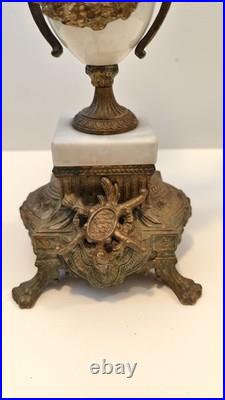 As-Is Vintage Italian Brevettato Candelabra Brass Marble FOR PARTS REPAIR Italy