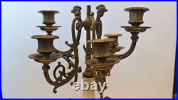 As-Is Vintage Italian Brevettato Candelabra Brass Marble FOR PARTS REPAIR Italy