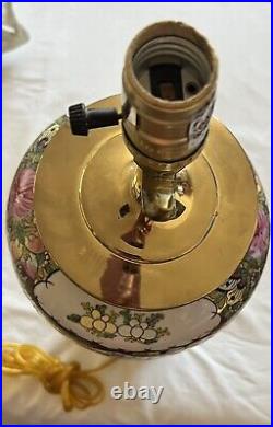 Asian Rose Medallion Mandarin Pottery Porcelain Table Lamp Oriental Accents 29