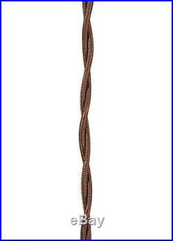 BROWN Vintage Lamp Cord Twisted Cloth Covered 100 Foot Roll by PLD