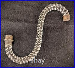 Baccarat Crystal 19th Century Glass Swirl Chandelier Arms with Bronze Parts Pair