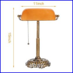Bankers Lamp, Amber Desk Lamp with Pull Switch, Vintage Table Lamps for Home