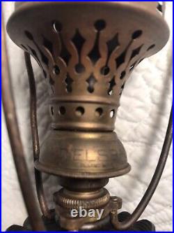 Beautiful Antique Brass WELSBACH Gas Light Lamp For Parts Or Repair
