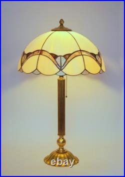 Beautiful Art Deco Design Tiffany Copper Table Lamp Pinky Unique Piece