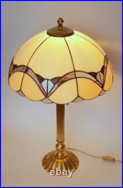 Beautiful Art Deco Design Tiffany Copper Table Lamp Pinky Unique Piece