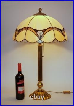 Beautiful Art Deco Design Tiffany Copper Table Lamp Pinky Unique Piece