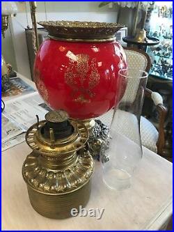 Beautiful Red Oil Lamp Three Parts Only