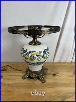 Beautiful Vintage Hand Painted Italian Ceramic Table Lamp Base WithBrass Fittings