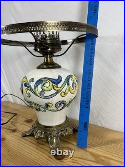 Beautiful Vintage Hand Painted Italian Ceramic Table Lamp Base WithBrass Fittings