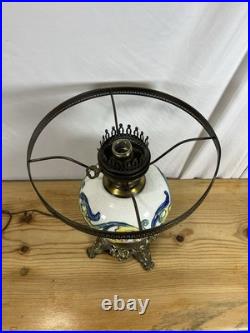 Beautiful Vintage Hand Painted Italian Ceramic Table Lamp Base WithBrass Fittings