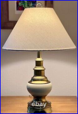 Beautiful Vintage Stiffel Brass Lamp, MCM, Art Deco, Shade, 3 Way Light