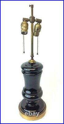 Black Glass Brass Sockets Lamp Light Parts Vintage Used Lighting