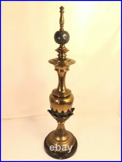 Brass Marble Vintage Heyco Lamp For Parts Restoration Or Display