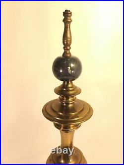 Brass Marble Vintage Heyco Lamp For Parts Restoration Or Display