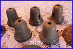 Brass Metal Bells & Canopies For Antique Pan Light Fixture Replacement Parts