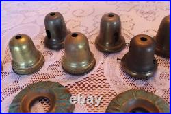 Brass Metal Bells & Canopies For Antique Pan Light Fixture Replacement Parts