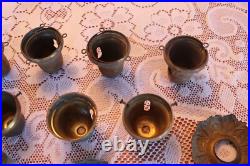 Brass Metal Bells & Canopies For Antique Pan Light Fixture Replacement Parts