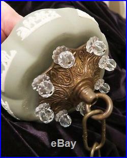 Canopy ceiling brass part Vintage Wedgwood cherub porcelain lamp chandelier bead