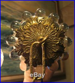 Canopy ceiling cap part bronze brass Vintage Bubble GLASS lamp chandelier chain
