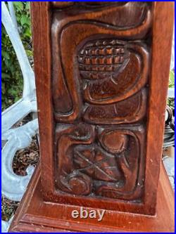 Carved Vintage Wood Honudras Art Sculpture Folk Art Carving Lamp Latin America
