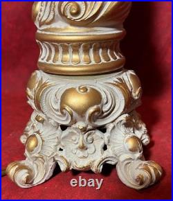 Cast Metal Spelter Figural Cherub Cupid Putti Accent Tabel Boudoir Lamp Light