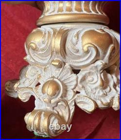 Cast Metal Spelter Figural Cherub Cupid Putti Accent Tabel Boudoir Lamp Light