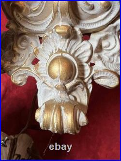 Cast Metal Spelter Figural Cherub Cupid Putti Accent Tabel Boudoir Lamp Light