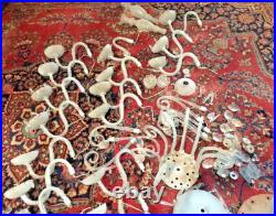 Chandelier Parts Vintage Murano Glass Arms Drops Bobeches Italian Restoration