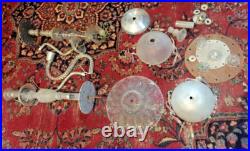 Chandelier Parts Vintage Murano Glass Arms Drops Bobeches Italian Restoration
